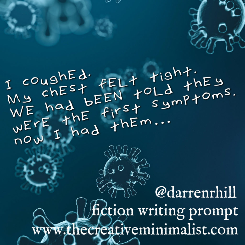 “I coughed. My chest felt tight. We had been told they were the first symptoms. Now I had them… “ A Friday Fiction Writing Prompt
