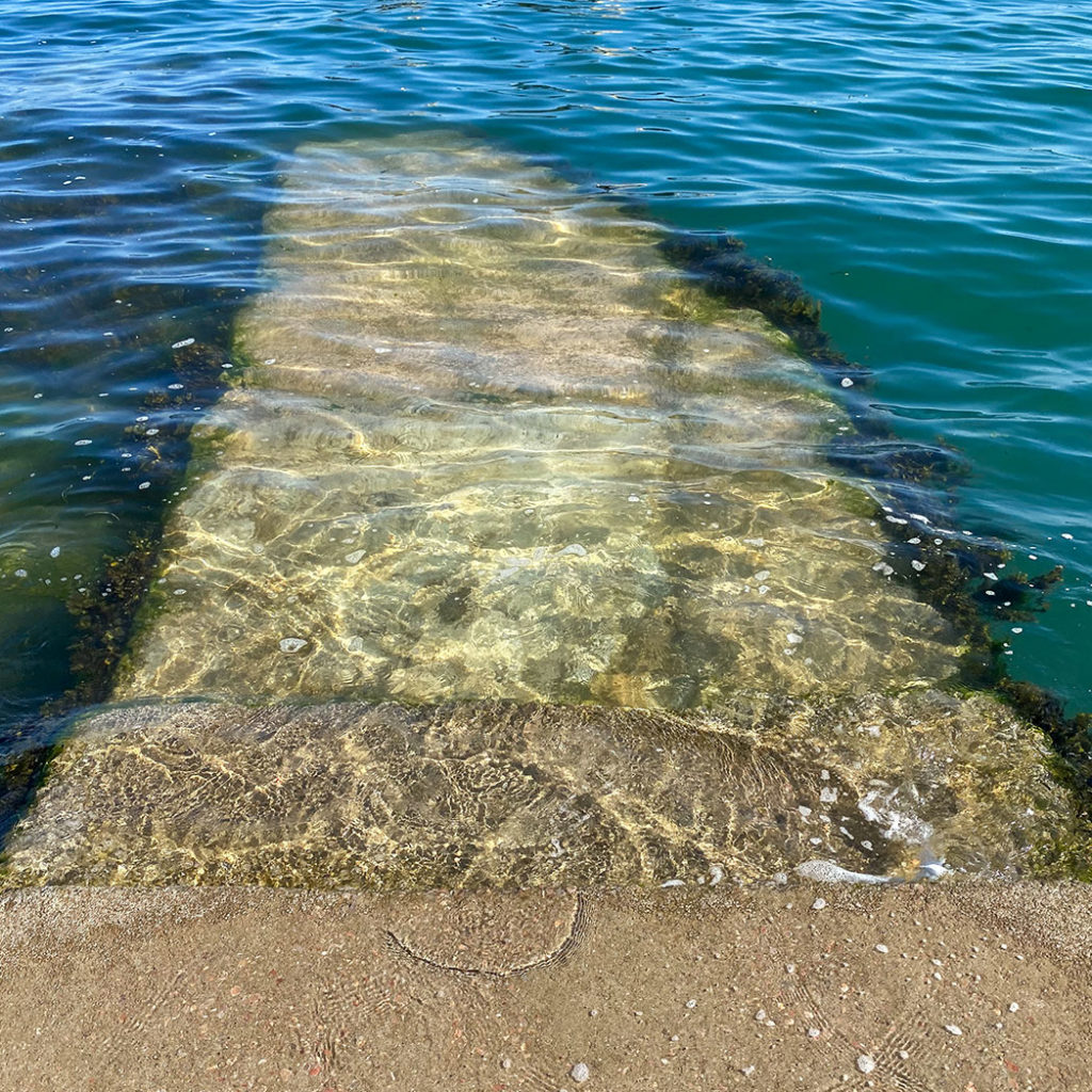 Stone steps in the sea