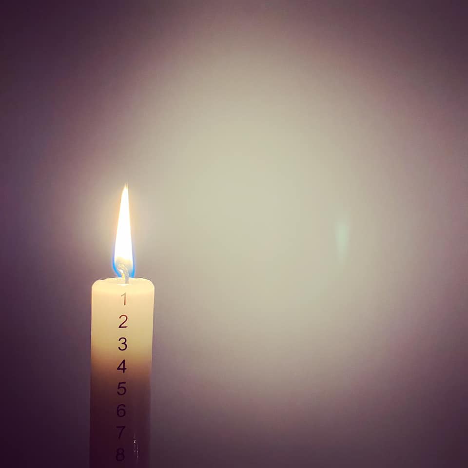 Lit Advent candle