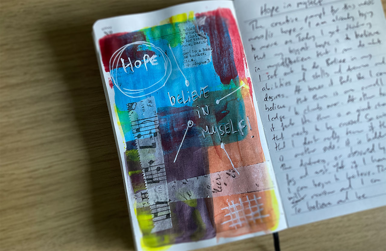 hope - believe in myself art journal page