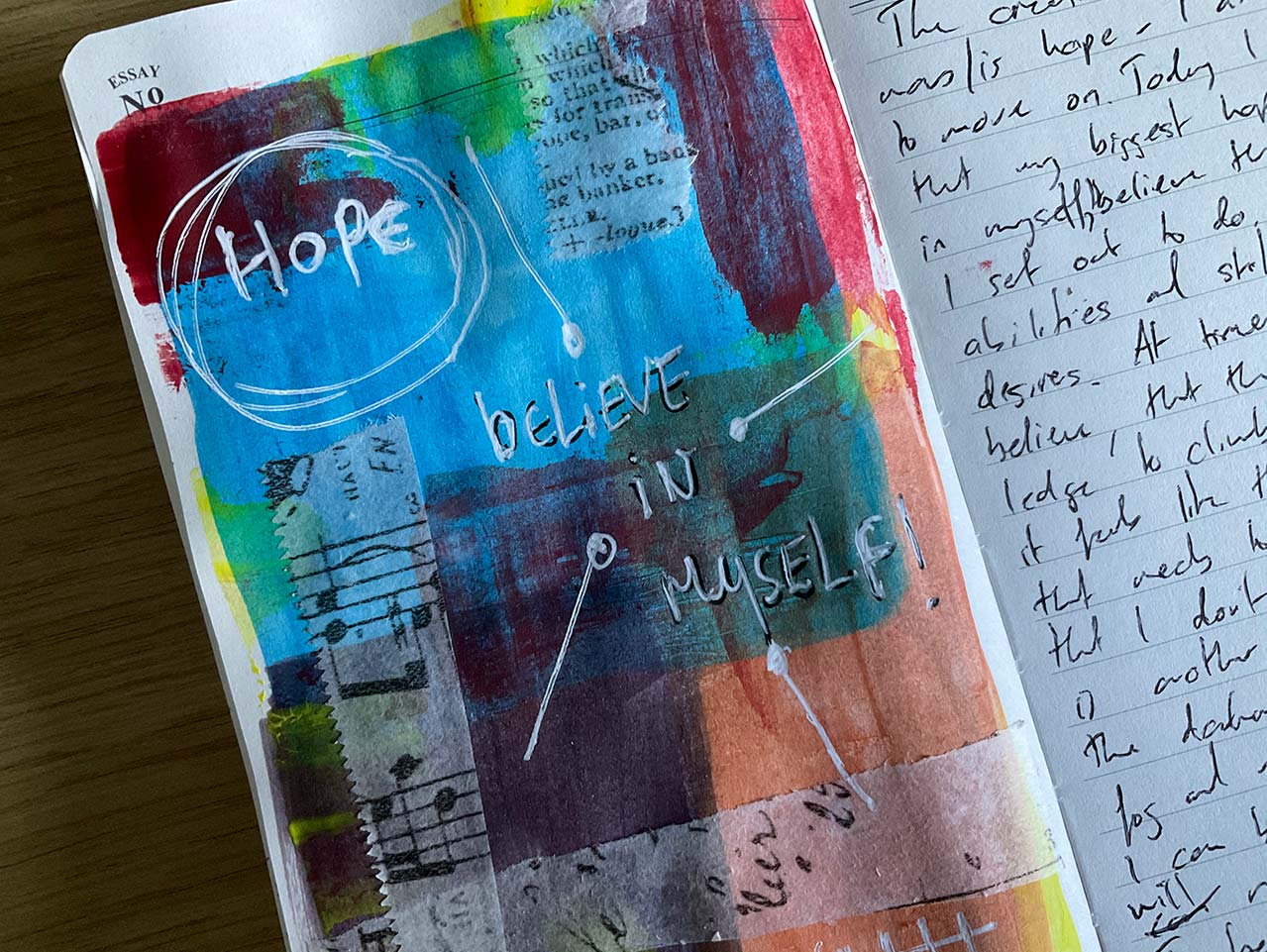 hope - believe in myself art journal page