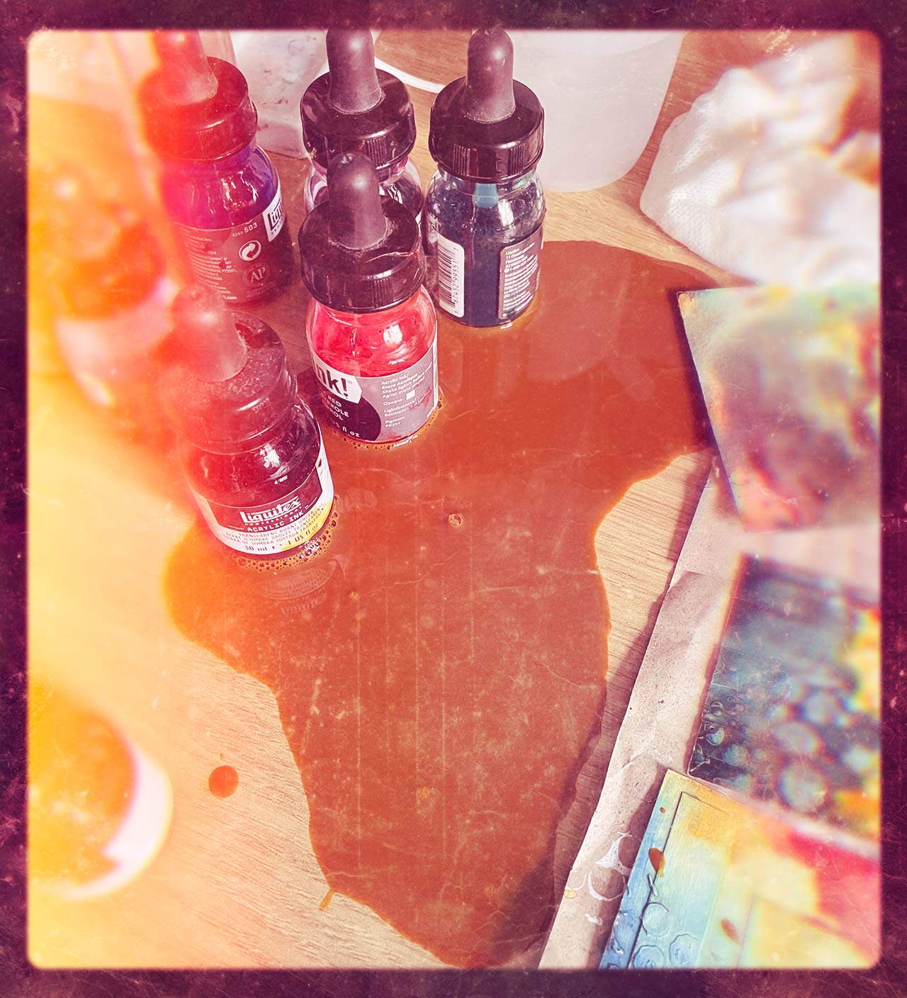 ink spill on my desk