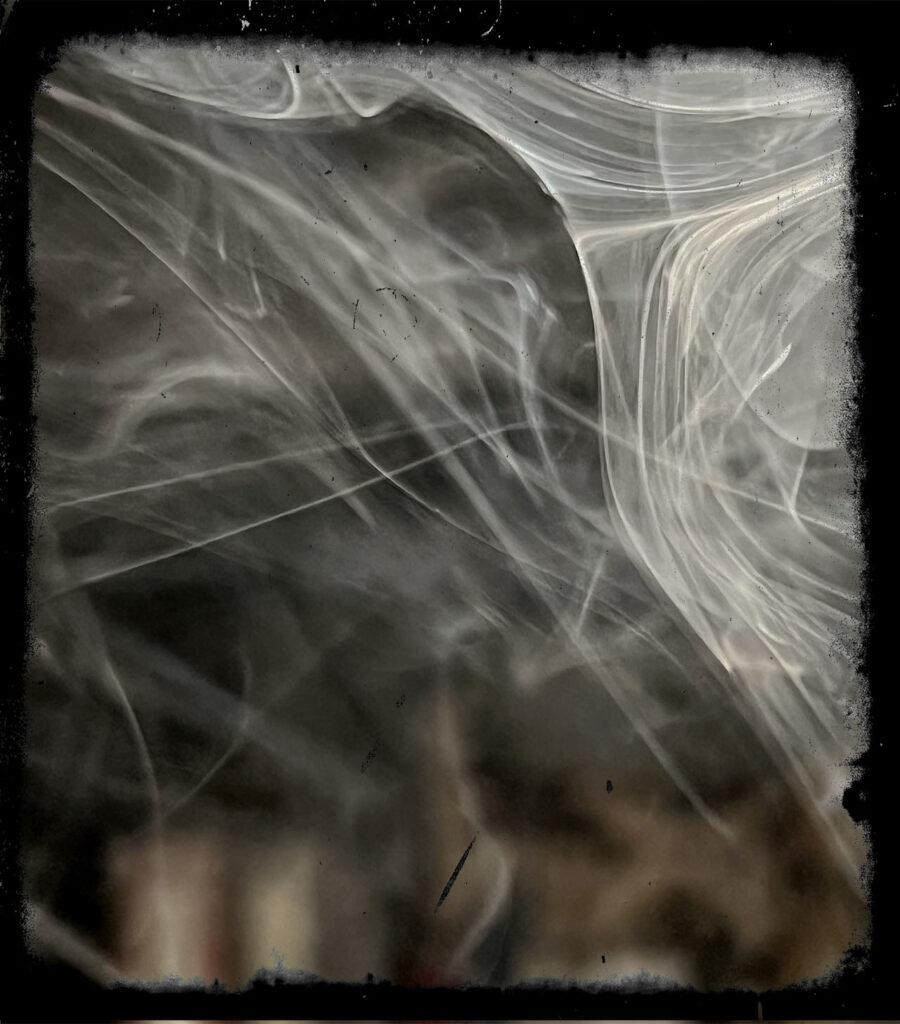 incense smoke hanging in the air