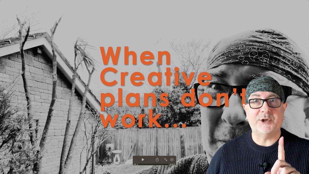 When creative plans don't work text with a picture of me